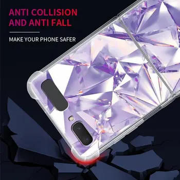 Drošības spilvens Telefonu Gadījumā Samsung Galaxy Z Flip Mīksto Segumu ZFlip 5G Triecienizturīgs Pārredzamu Fundas Crystal Diamond Coque Capa Sac