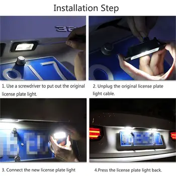 2gab Auto LED Skaits numura zīmju Apgaismojuma Lampiņa Audi A4 S4 B5 RS4 Avant A6 S6 B4 C5 Avant RS6 Avant Plus