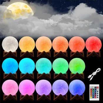 Piliens Kuģa Personības Pielāgot 3D Drukāšanas Mēness Gaismas USB Uzlādes Foto Custom Mēness Nakts Lampas 2/16 krāsas Touch Switch