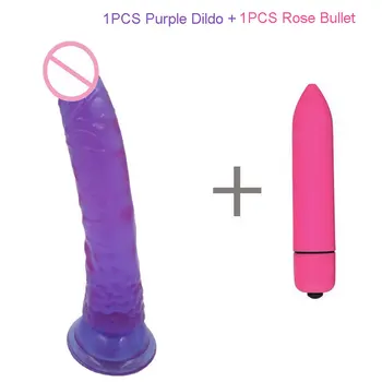 Spēcīgs Bullet Vibrators G Spot Klitora Stimulators Reāli Lielu Dildo Seksa Rotaļlietas Sievietēm, Vīriešiem Gejiem Anālais Masāža Plug Erotiskās Rotaļlietas