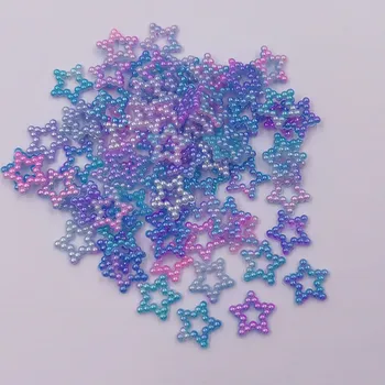 12mm 1000pcs ABS Varavīksnes Krāsu zvaigznes formas pērļu Krelles Par Diy Scrapbooking Piegādēm Partijas Apdare Konfeti