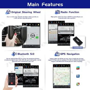 Tesla Ekrāna Android 9.0 Auto Multimedia Player Lexus GX400 GX460 2010-2018 GPS Navigācijas Auto Audio Radio stereo galvas vienības