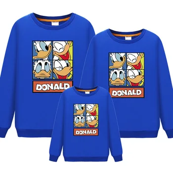 2019 Ģimenes Saskaņojot Tērpiem Garām Piedurknēm Karikatūra Donald Duck, T-Kreklu Tēvs, Māte, Meita, Dēls, Sporta Krekli Tētis, Mamma Krekls