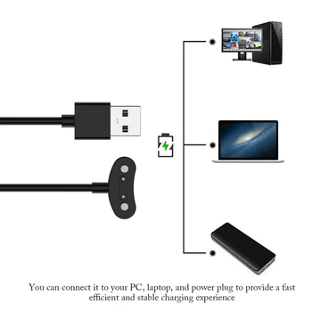 Par TicWatch Pro3 Lādētāju Magnētiskie Adapteri USB Uzlādes Kabelis Vadu Bāzes Uzlādes Vadu Smart Skatīties Accessorie Lai Tic Skatīties Pro 3