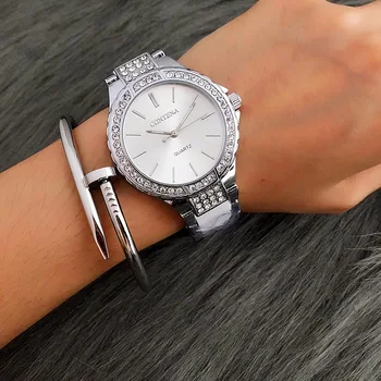 Dāmas Contena Kvarca Skatīties Sieviešu Rhinestone Sakausējuma Gadījuma Kleita Sieviešu Skatīties Rose Gold Crystal reloje pulkstenis saati montre femme