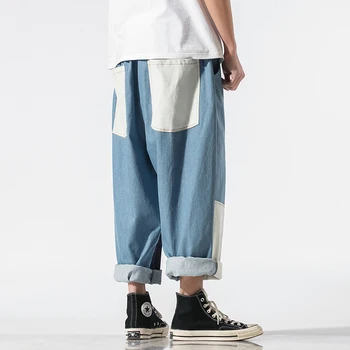 Streetwear Vīriešu Džinsa Bikses Potītes Garuma Japāņu Gadījuma Džinsi Vīriešu 2020 