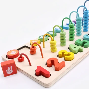 Koka Montessori Rotaļlietas Multi-function Aritmētisko Skaits Paliktni Digitālās Formas Salīdzināšanas Izziņas Izglītojošas Rotaļlietas Bērniem Dāvanu