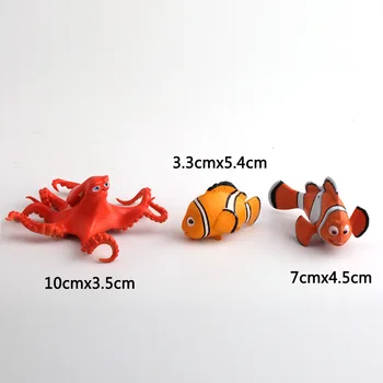 5gab 5-8cm nav atkārtot Klauns Zivis Nemo dory rotaļlietas Cupule Karikatūra zivju Skaitļi Mini piesūcekni Kapsula modelis d11