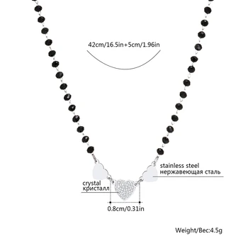 Vienkārši Melnas Krelles Ķēde, Kaklarota Sievietēm Pilna Kristāla Sirds Īss sānslīdi kaklasaite Kaklarota Sieviešu Modes Rotaslietas Collier 2020 Jaunas