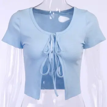 Sieviešu V Kakla Apsēju, Seksīga Vasaras Mežģīnes up T Krekls ar Īsām Piedurknēm Kultūraugu Top Mežģīņu Augšu Gadījuma Dobi no Adīt Krekls Top Streetwear 2020