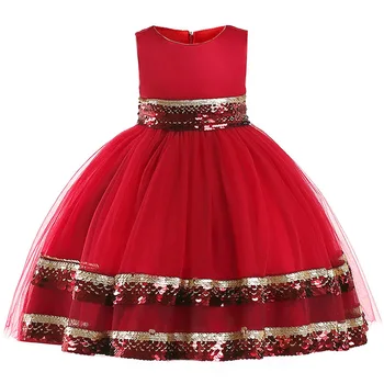 2019 Ziemassvētku girl dress 2-10 gadiem meitene kostīmu vasaras princese kāzu kleitu vizuļi bez piedurknēm meitene tutu drēbes L5038