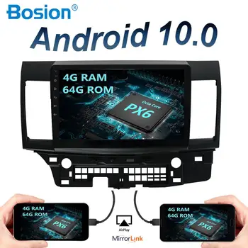 8 kodolu 64G ROM Auto Multimedia Player Android 10.0 ForMitsubishi Lancer 1din auto radio, gps navigācija, Bluetooth OBD DAB Wifi SWC
