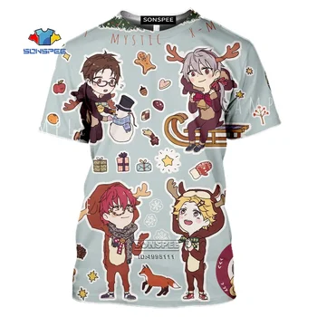 SONSPEE Mystic Messenger Vīriešu T-krekls 3D Drukas Anime Zēni 707 Ray Jumin Han nav Zināms Tee Krekls Vasaras Gadījuma Sieviešu topi Apģērbi