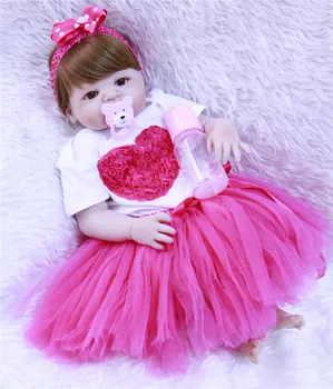 Bebe 55cm Pilna Ķermeņa Silikona Atdzimis Bērnu meitene Lelle, Rotaļlietas, Spilgti Baby-Atdzimis īsta Lelle Bērniem, Bērnu Dzimšanas dienas dāvanu boneca atdzimis