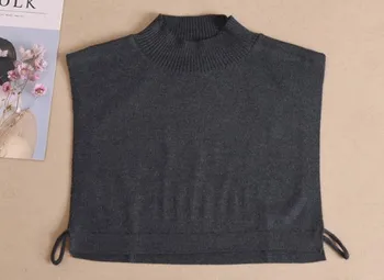 Modes apģērbs Vintage Noņemams Adīt augstu uzrullētu apkakli sievietēm riska ierobežošanas siltu kreklu apkakles Pusē-augstums trikotāžas apdare viltus apkakle