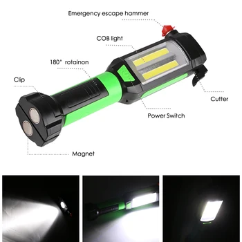 Linkax Daudzfunkcionāls Auto Transportlīdzekļa Magnētiskās LED Lukturīti Drošību Evakuācijas, Glābšanas Logu, Kempings Gaismas