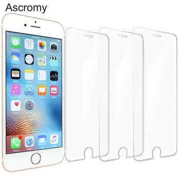 Ascromy 10PCS / Daudz Apple iPhone 8 7 6 6S 5 5S SE XR XS 5C X 10 Ekrāna Aizsargs, Rūdīts Stikls Aizsardzības Plēves verre trempe