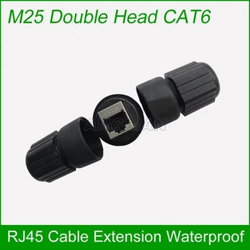 M25 CAT5E CAT6E Ethernet kabeļa savienotājs Metāla aizsargātas RJ45 Interfeisu, Āra Tilta ūdensizturīgs Kopīgu Jomā montāžas adapteris