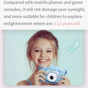 Dual Objektīvs Uzlādes ar USB 2.0 collu Ekrāns Bērni Kameras Mini Digitālo 12 mp izšķirtspēja Foto Bērniem Kamera Ar Aizsardzības Gadījumā Dzimšanas dienas Dāvana