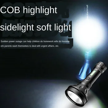 Jaudīga USB Lādējamu Lukturīti Portatīvo Iebūvēts Akumulators Zibspuldzes gaismas LED Lukturi Zvejas Lampas Nakts Gaisma Kempings LED Lukturītis