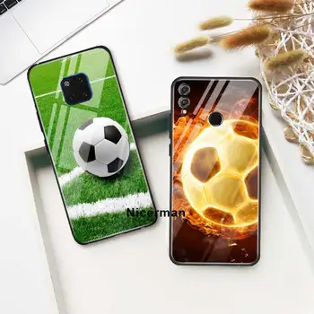 Uguns Futbola Gadījumos Huawei Honor 20 Skats 30 Pro 30S 8X 9X 10 Lite Spēlēt 9.A Y9 Y6 Y7 2019 Stikla Telefonu Vāciņus
