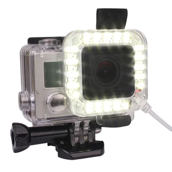 Andoer USB LED Objektīva Gredzens Flash Nightshot Aizpildīt Gaismas Lampas Jauno GoPro Hero 3 4+ 3 Standarts Ūdensdrošs Korpuss Gadījumā