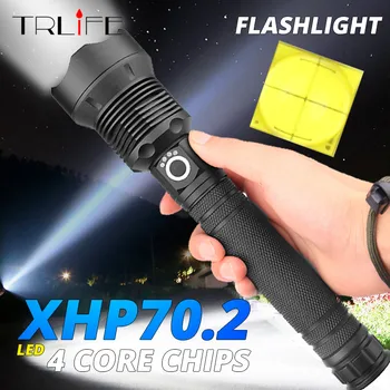 Spilgtākais XHP70.2 XHP50 USB Uzlādējams LED Lukturītis Spēcīgs Lāpu Ūdensizturīgs Tālummaiņas Medību Gaismas Izmantošanu 18650 vai 26650 Batte