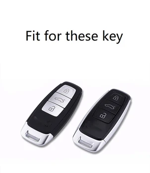 Dabiskās Ādas, 3 Pogas, Auto Tālvadības Atslēgu Fob uz Lietu Audi A4L A6L A7 A5 A8 Q5 2019 Keyfob Smart Sporta Aizsargs