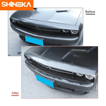 SHINEKA Mīksto Oglekļa Šķiedras Uzlīme Automašīnas Priekšējo Režģi, priekšējo Lukturu Apakšējā Paneļa Apdares Lentes Piederumi Dodge Challenger+