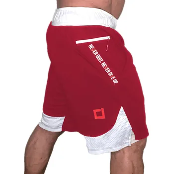 2020. gada Jaunā Quick Dry Vīriešiem multi-kabatas Sporta Darbojas Šorti fitnesa vingrinājumi Skriešanas 2 IN 1 Šorti Ar Ilgāku Starplikas, 5 Krāsas