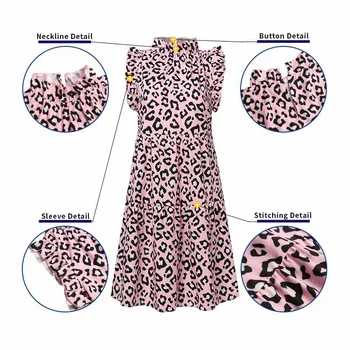 Sieviešu Leopard Print Kleita Bohēmijas Puse Kleitas Mežģīņu Sundress Beach Brīvdienu Vestidos ir 2021. VONDA Plus Lieluma Drēbes Femme