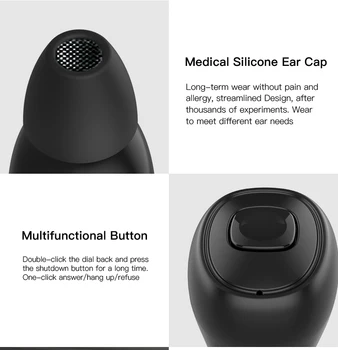 Bluetooth5.0 Austiņas Mini Bluetooth Austiņas In-ear Austiņas uz 120 Stundām, kas Strādā Bezvadu Austiņas Bass Automātiski Pārī