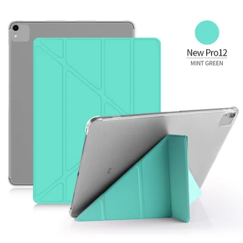 GOLP Flip Cover for iPad Pro 12.9 gadījumā PU Ādas Pārredzamu PC Atpakaļ Tablete Smart cover iPad Pro 12.9