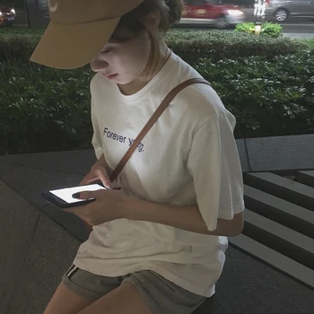 Sieviete Vasaras Tshirt Top 2020. gadam korejas Ulzzang Harajuku Stils Apģērbu Vēstuli Iespiesti Īsām Piedurknēm T-krekls Sievietēm Gadījuma T-krekli