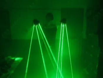 2pieces/DAUDZ OXLasers zaļā lāzera cimdi ar 4 zaļie lāzeri skatuves šovs gaismas DJ KLUBA puses ar palmu gaismu bezmaksas piegāde