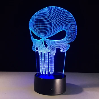 3D lampas dīvaini jaunas gaismas galvaskausa forma cilvēka krāsains krāsas galda lampa bezmaksas piegāde