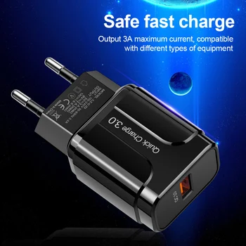 Olaf Ātri Uzlādēt 3.0 USB Lādētāju, QC3.0 QC Ātra Uzlāde ES/ASV Plug Adapteri Sienas Mobilā Tālruņa Lādētājs, iPhone, Samsung Xiaomi