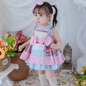 Spāņu Meiteņu Kleitas Bērnu Lolita Pleds Bumbu Kleita Maza Meitene, Dzimšanas dienas Eid Kleita Ir 2021. Vasaras Zīdaiņu Apģērbu Veikals