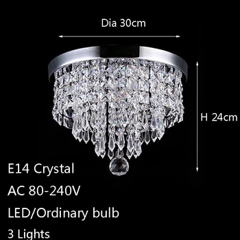 Mūsdienu kristāla vienkārši spīdumu Griestu lampas Plafonnier E14 LED 220V griestu lampas Dzīvojamā istabā, guļamistabā restorāna zāle bārs