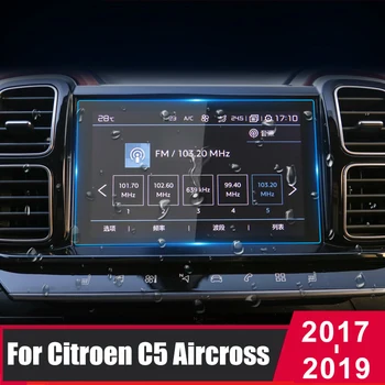 Par Citroen C5 Aircross 2017 2018 2019 Rūdīts Stikls Automašīnas Navigācijas Screen Protector LCD Touch Ekrānu plēves Pret Skrāpējumiem