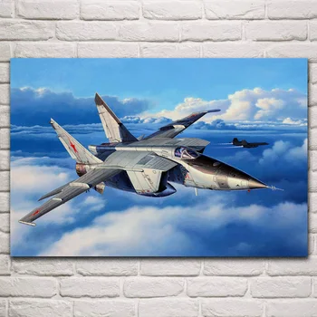 Mikojans virsskaņas lidaparātu kolektoru MiG 25P cīnītājs dzīvojamā istaba mājas sienas mākslas dekori koka rāmis, auduma plakāts MC583