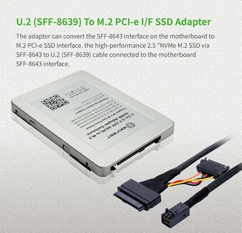 IOCREST U. 2 SFF-8639 M. 2 NVMe PCI-e, I/F SSD Adapter HDD Pcie Pārveidotāja Adapteris ar Kameras Darbvirsmas(SSD disks Nav Iekļauts)