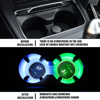 1gb Led Auto Emblēma Kausa gaismas Anti-slip Kalniņi, Par Volkswagen VW Golf GTI Tiguan Passat B5 B6 B7 CC, Jetta POLO Auto Accessoires