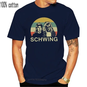 Wayne Pasaules Schwing Vintage Retro Smieklīgi Même T Krekls Melns Izmērs S 3Xl