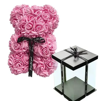 Valentīna Romantiskas Dāvanas PE Rožu Segt Mākslīgās Rožu Rotājumi Cute Karikatūra Draudzene Dāvanu Māte\'s Dienā Dāvanu bez Kastes