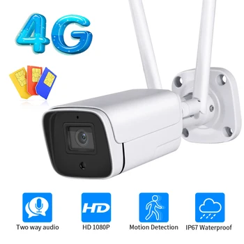 Āra Metāla 1080P FHD IP Kameras WIFI 4G Versiju SIM Kartes Video Novērošanas Drošības Bullet CCTV Cam Smart Home Ieroci Kamera