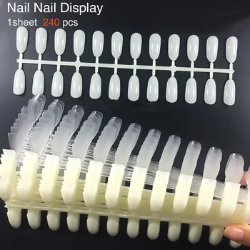 240pcs/Set Nepatiesu Manikīrs PracticeTip Board Instrumentus Nail Art Pro Diagrammas Nagus polijas Displejs Akrils UV Gēla Rīks