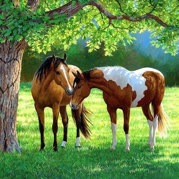 Pilnu Kvadrātveida/Kārtas Urbt 5D DIY Dimanta Krāsošana Mīlošs zirgu 3D Izšuvumi Krustdūrienā Mozaīkas Mājas Dekoru