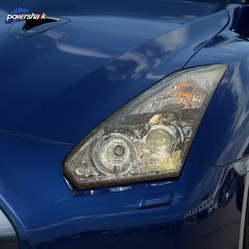 2 Gab., Auto Lukturu Krāsa Melna ar aizsargplēvi Aizsardzības Pārredzamu TPU Uzlīmes Priekš Nissan VTN R35 Nismo 2009-2020 Piederumi