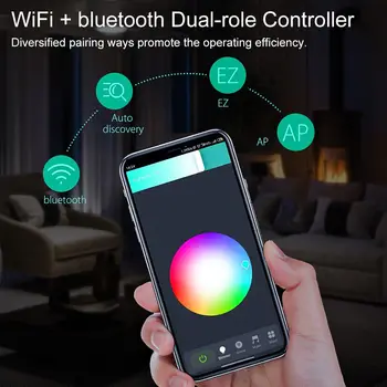 BlitzWolf BW-LC1 DC12V bluetooth, WiFi RGB LED Slokšņu Kontrolieris Ar 40Keys Smart Tālvadības pults Strādā ar Alexa, Google Palīgs